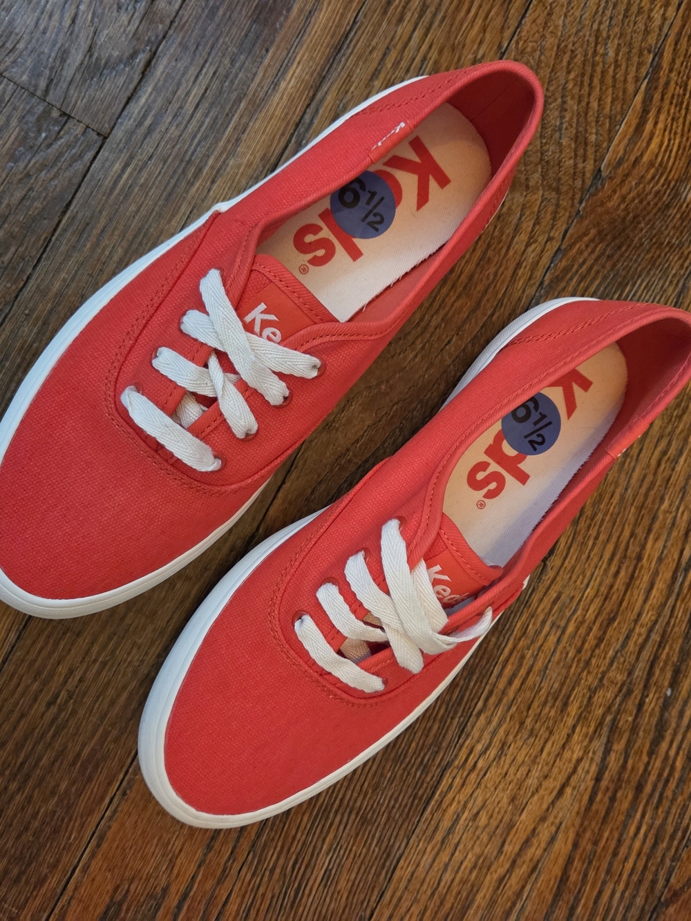 Keds Red Canvas Lace-Up Sneakers 6 1/2 NWOT